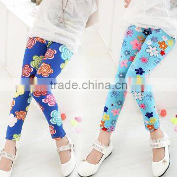 High Quality Girls Leggings Children Pants Print Flower Kids Girls Pants photo-3