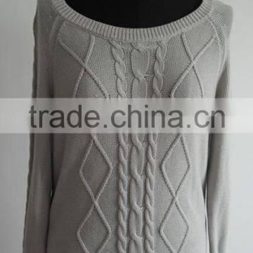 High Quality Ladies Cable Knit Fashion Pullover