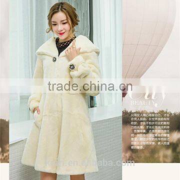 Professional Winter Warm Fur Jacket Women Genuine Leather Real Whole Rabbit Fur Coat Lady Natural Rabbit Fur Overcoat photo-3