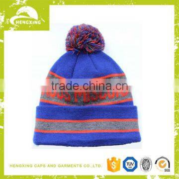 Custom Print Wooly Hat With Bobble,winter Pom Poms Decorate Beanie Hat photo-6