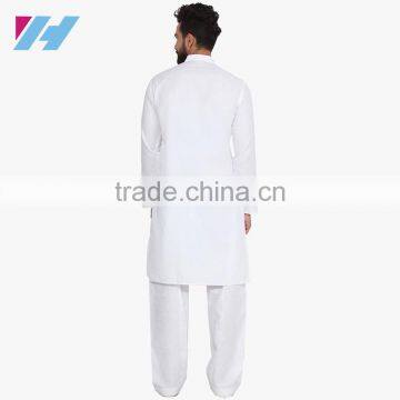 Clothing Wholesale Long Sleeve Knee Length White Kurta Designs For Men photo-3