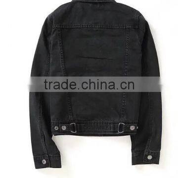 Runwaylover EY1034C Washed Denim Bomber Women Jeans Jacket With Custom Service photo-4