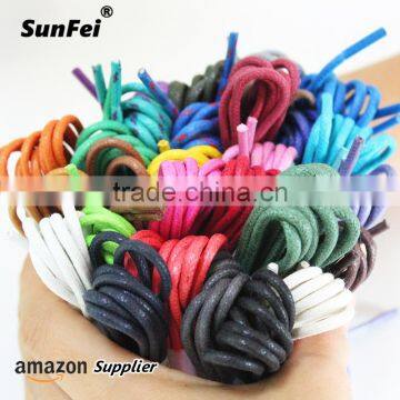 Green/Purple Stripes Wax Waxed Cotton Shoelace photo-3