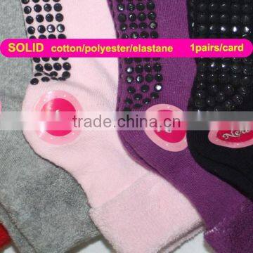 Lady's Solid Cotton Socks Terry Turned Screw-type Socks Plastic Dropping Design Custom Made Socks Lady photo-3