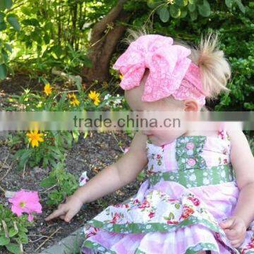 Big Lace Bow Tie Wide Lace Headband for Kids photo-5