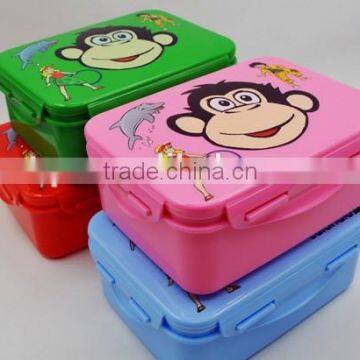 Plastic fashion Food grade school lunch bento box/ kids food storage box