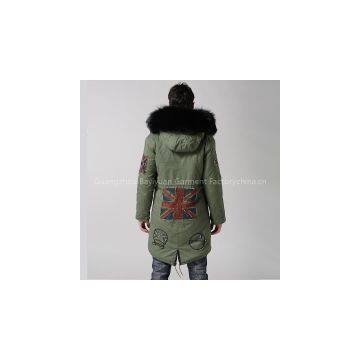 2016 MeiFng Brand Long Style Rose Red Winter Coat OEM Style,army Green Fur Women Parka ,rose Red Big Raccoon Collar photo-2