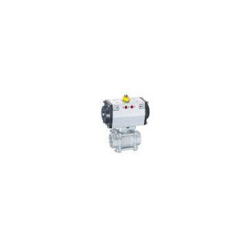 three piece pneumatic ball valve with mounting pad
