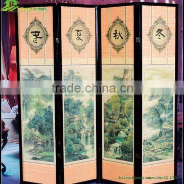 Home furniture part cheap bamboo folding screen room divider Custom Design Restaurant Folding Screen Room Divider GVSD028