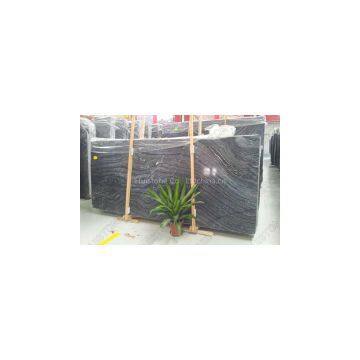 White and Black Wood Marble Slab