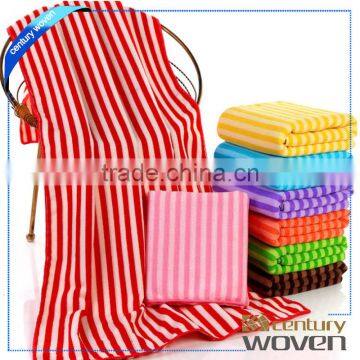 Colorful striped cationic dye bath beach towels wholesale