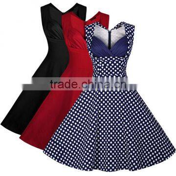 onen Womens 50's Rockabilly Vintage Style Polka Dot Evening Party Tea Dresses Swing Skaters