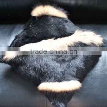 YR346 Real Rabbit And Raccoon Fur Sofa Pillow Case Cover Customized Made photo-2