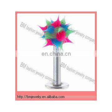 Beautiful mutil color silicone labret lip ring body piercing jewelry