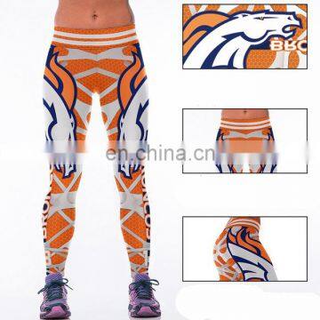 Wholesale New Mix Woman Yoga Fitness Leggins Sports Broncos Leggings Tights American football Exercise Training Sportswear