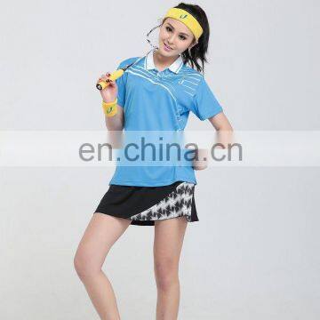 Wholesale Unisex Sports Wear Half Sleeve Hakama Sets in Summer Badminton Clothing Custom Tennis Clothing 2015 photo-2