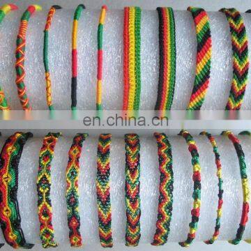 Rasta Friendship Bracelet WRISTBAND Cotton Silk Reggae Jamaica Surfer Hippy Boho