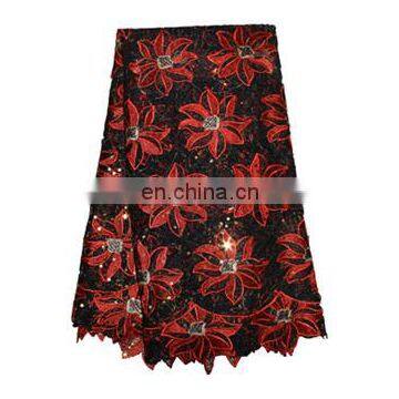 Special black+red color African French lace wholesale