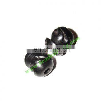 Wooden Ebony Beads, color black, size 14x16mm, weight approx 2.35 grams BWEBN0012