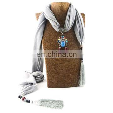 tassel and water droplet desgin National pendant scarf