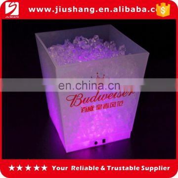 custom new design colorful led square ice bucket for bar using