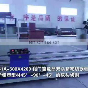 Digital display double head precision aluminium extrusion cutting saw machine