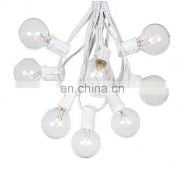 25ft Outdoor Holiday Decoration Lights G40 Globe Incandescent Bulb String Lights White Wire photo-4