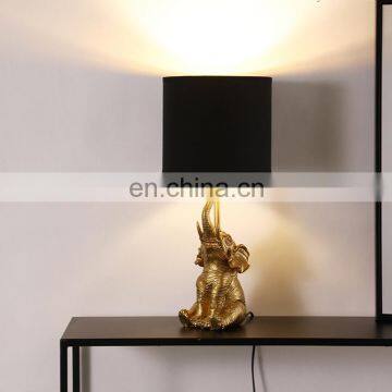 New -arrival Nordic Style Modern Golden Elephant Shape Design Deck Light Home Decor Bedside Resin Table Lamps photo-6