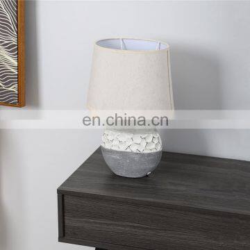 China factory direct sale home decor living room porcelain table lamp with white fabric shade