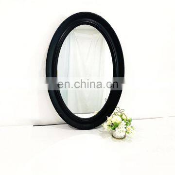 Black,  WhiteEmbossed  Frame Oval Silver Mirror