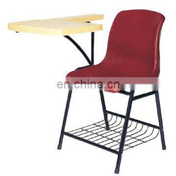 Пластиковый стул с письменным подставом и металлическими ножками, произведенный в Китае photo-4