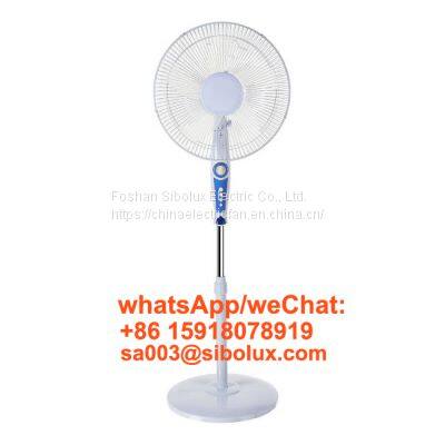 Sibolux 16 Inch Electric Plastic Stand Fan Standing Fan With Round Base 16