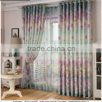 colorful flower print blackout curtain fabric ready made curtain