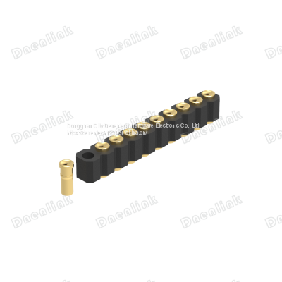 Dnenlink 2.00mm Pitch Single Row H2.5mm Concave Contact Straight SMT Type Female Header PogoPin Header