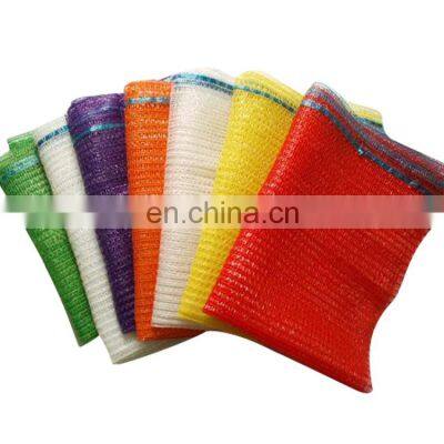 high-strength orange plastic pp leno drawstring mesh bag