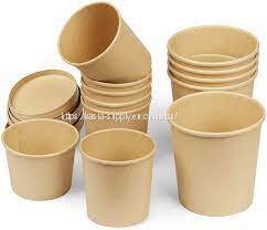 Eco friendly disposable soup container with lid kraft soup cup kraft disposable food packaging