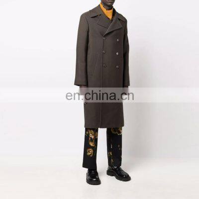 2021 OEM western style design fashion elegant long winter custom wool coat for men