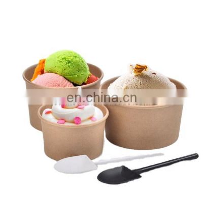 3oz 5oz 6oz 8oz Disposable printed kraft paper Ice cream Cup Wholesale