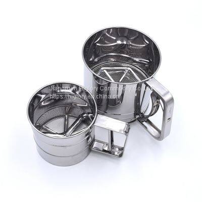 Stainless Steel Hand Powder Shaker Cup Flour Sieve Sugar Flour Wire Filter Vibrating Sifter Strainer photo-4