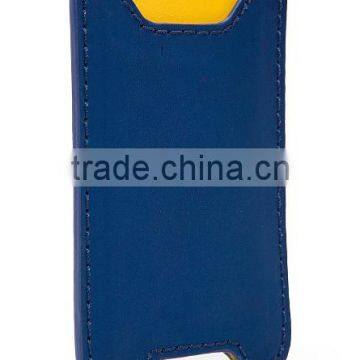 Slip on Bright Color Leather Phone Case With Cut-out to Charge Plain Genuine Leather Phone Sleeve for Iphone 5 6 Custom Logo photo-3