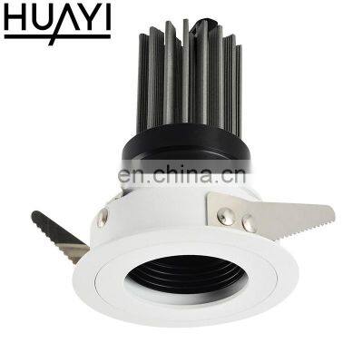 HUAYI High Quality White Black Color Aluminum COB 7 W Indoor Recessed Mounted Led Spotlight