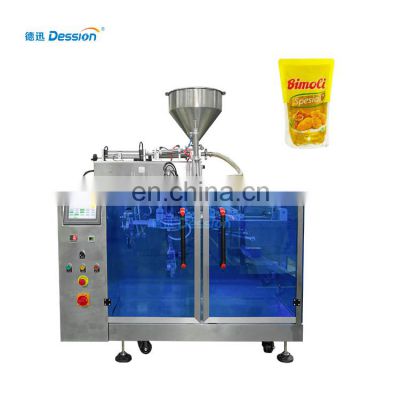 Automatic Horizontal Sauce Oil Filling Preamade Stand Up Zipper Bag Filling And Packing Machine