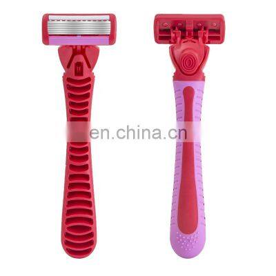 6 Blades Women Safety Razor Changeable Cartridge Body Hair Razor Smooth And Comfortable Shaving Razor With Lubricant CM6-03
