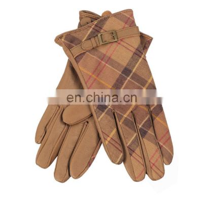 Fashion women Tartan Winter Gloves touch screen