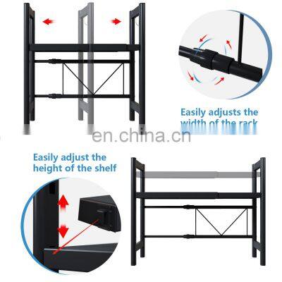 Adjustable Household Microwave Oven Rack High Quality Carbon Steel Layered Shelf Kitchen Appliance Storage Organizer photo-3