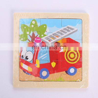 Intelligence Kids Toy Wooden 3D Puzzle Jigsaw Tangram for Children Baby Cartoon Animal/Traffic Puzzles Educational Learning Toys photo-4