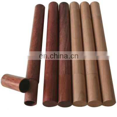 Round cigar travel tube Natural wooden tubes