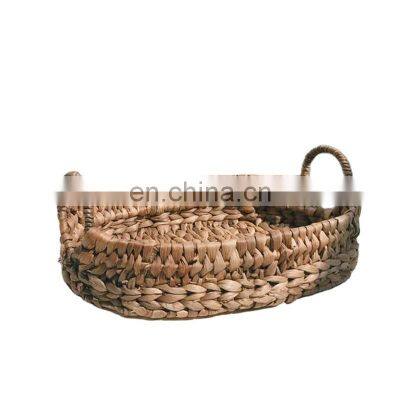 Water Hyacinth Serving Tray Woven Tray with Handle, coffee tray, fruit tray Wholesale