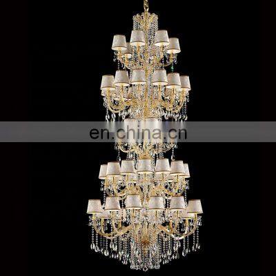 Modern Decoration Light Hotel Dining Living Room Gold K9 Crystal Luxury Lampshades Chandelier
