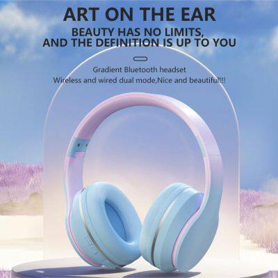 Wrapped Leather Earphone Colorful Bluetooths Stereo Microphone Headset Noise Cancelling Over Ear photo-4